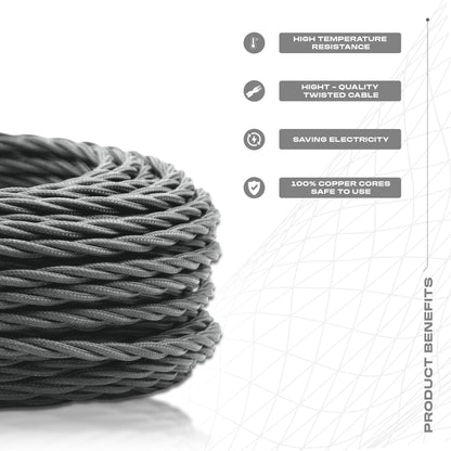 3 Core Twisted Fabric Cable 0.75mm – 5 m & 10 m - photo 3
