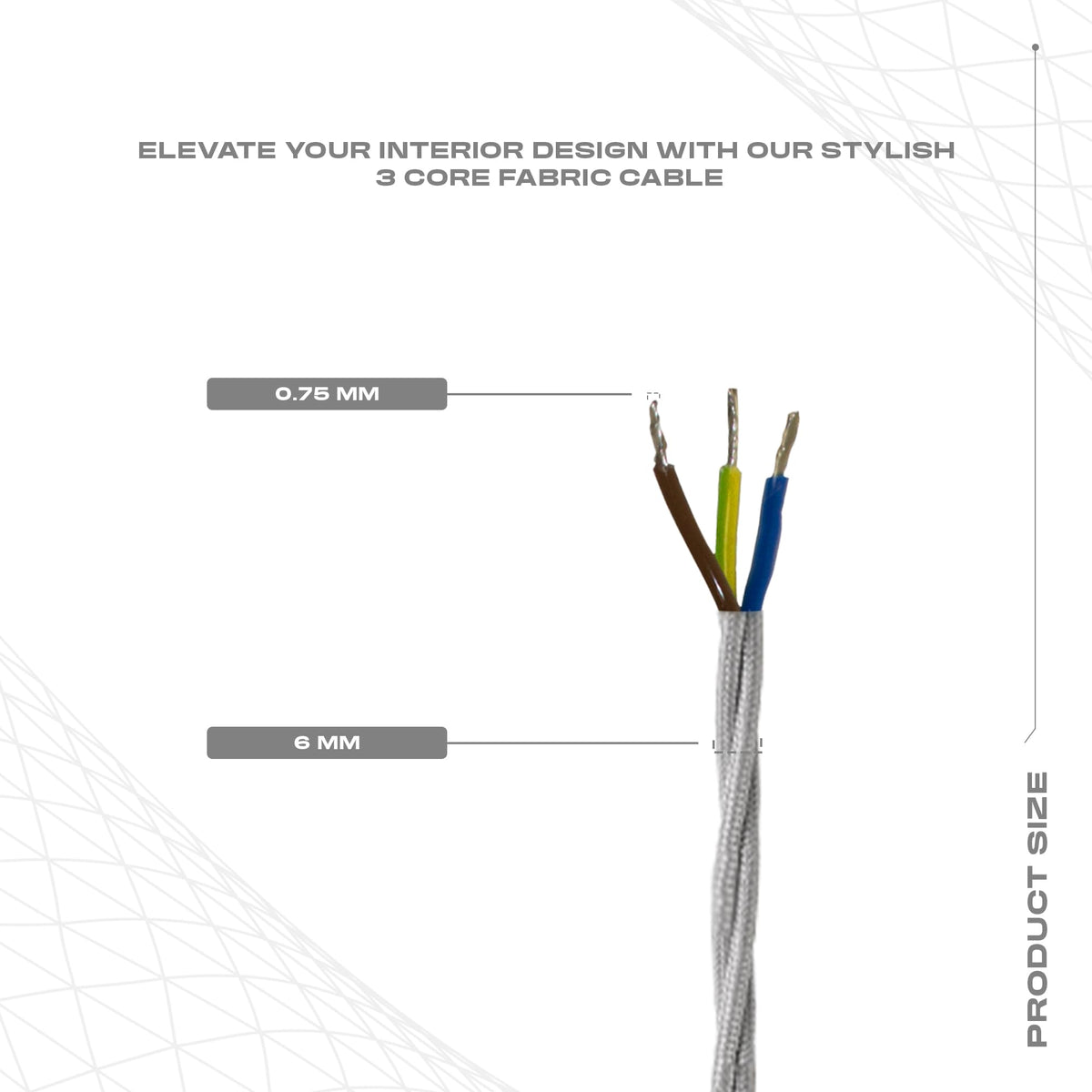 3 Core Twisted Fabric Cable 0.75mm – 5 m & 10 m - photo 8