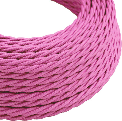 3 Core Twisted Fabric Cable 0.75mm – 5 m & 10 m - Baby Pink, 10 m