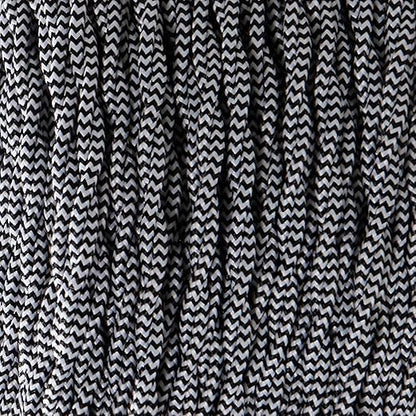 3 Core Twisted Fabric Cable 0.75mm – 5 m & 10 m - Black & White, 5 m