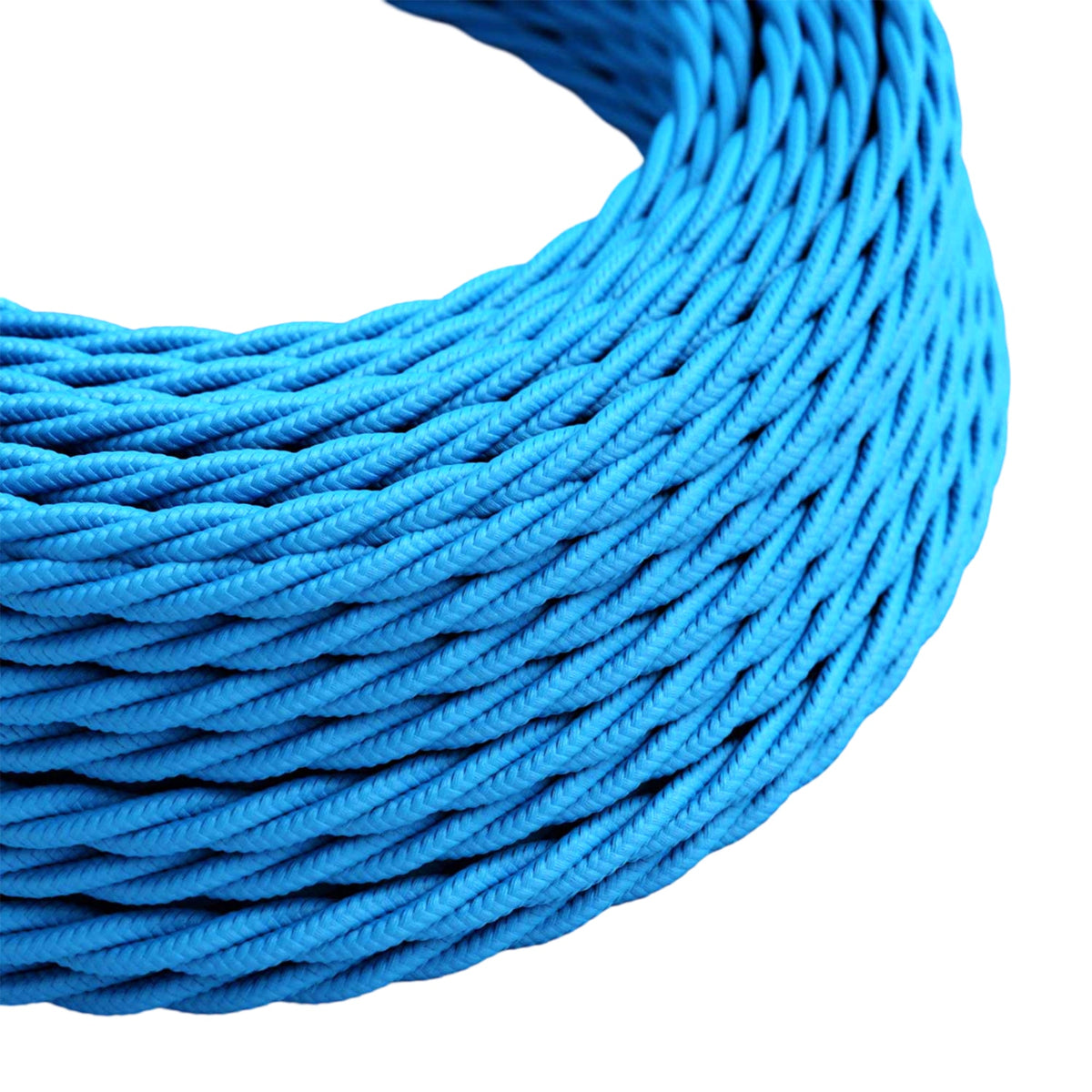 3 Core Twisted Fabric Cable 0.75mm – 5 m & 10 m - Blue, 10 m