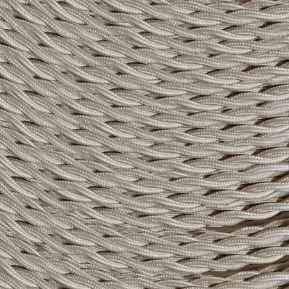 3 Core Twisted Fabric Cable 0.75mm – 5 m & 10 m - Cream, 5 m