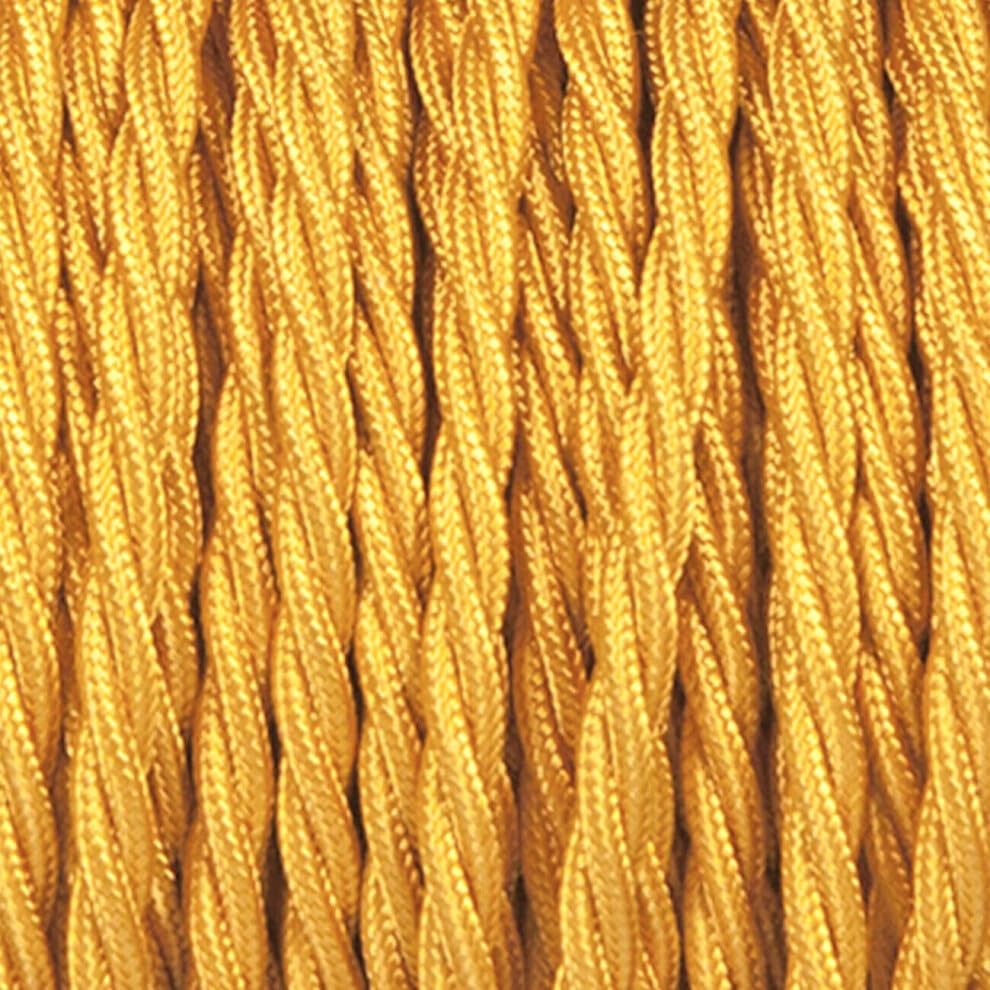 3 Core Twisted Fabric Cable 0.75mm – 5 m & 10 m - Gold, 5 m