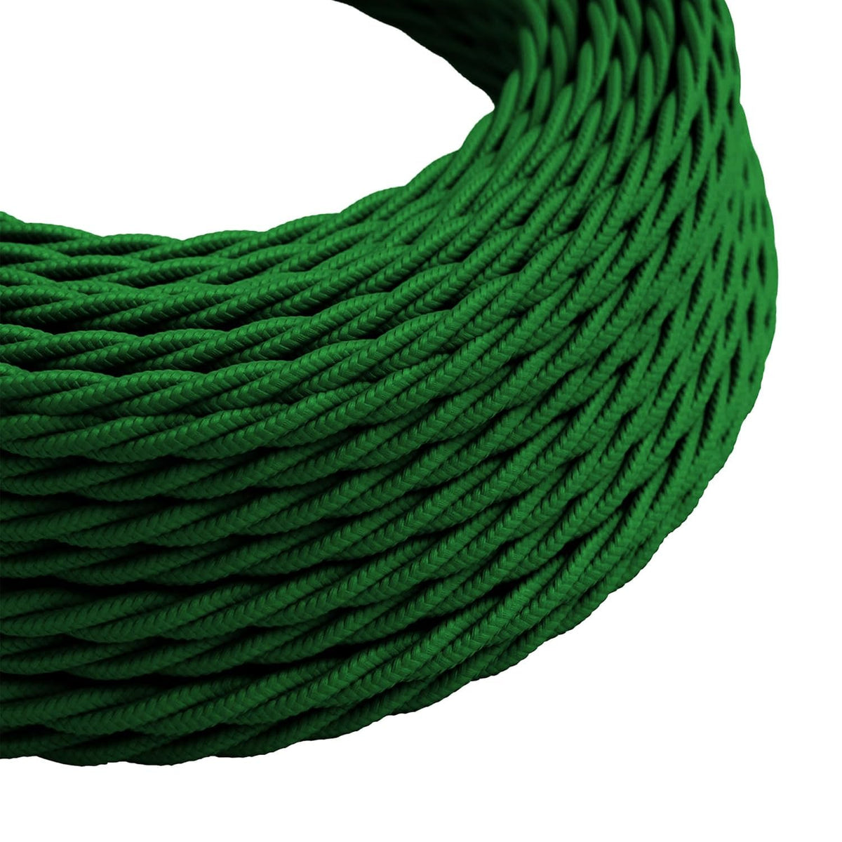 3 Core Twisted Fabric Cable 0.75mm – 5 m & 10 m - Green, 5 m