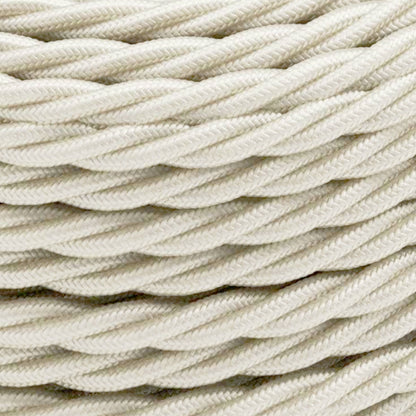 3 Core Twisted Fabric Cable 0.75mm – 5 m & 10 m - Ivory, 5 m