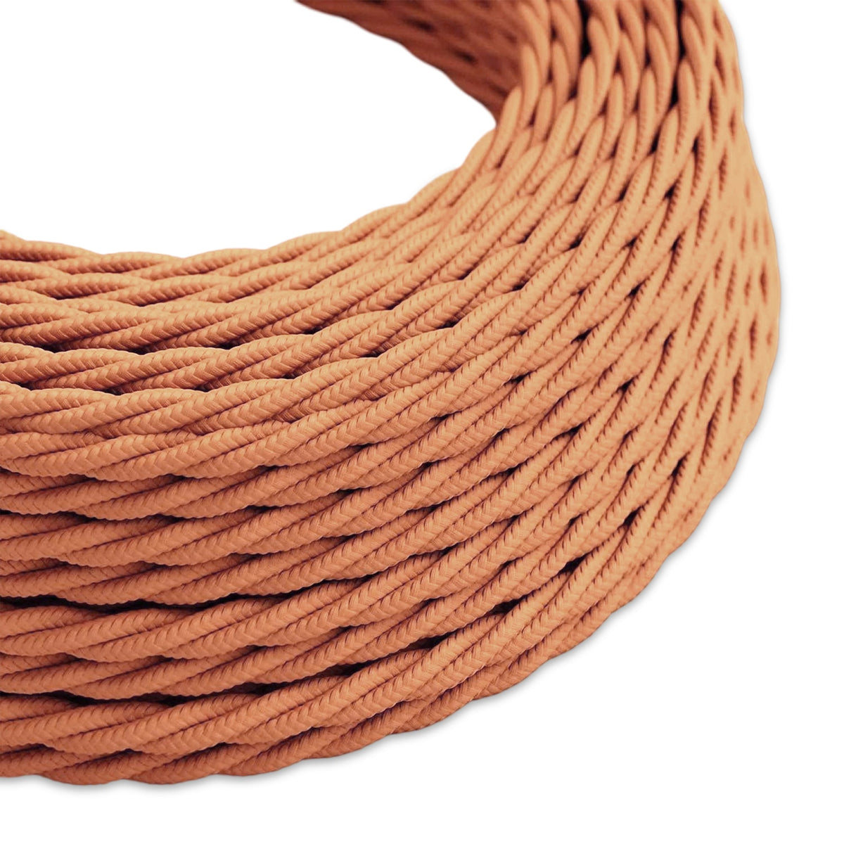 3 Core Twisted Fabric Cable 0.75mm – 5 m & 10 m - Light Brown, 5 m