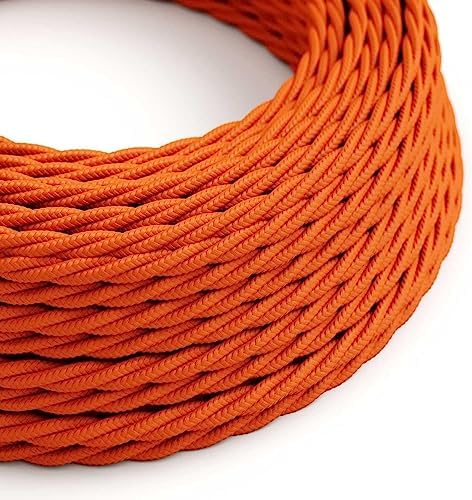 3 Core Twisted Fabric Cable 0.75mm – 5 m & 10 m - Orange, 5 m