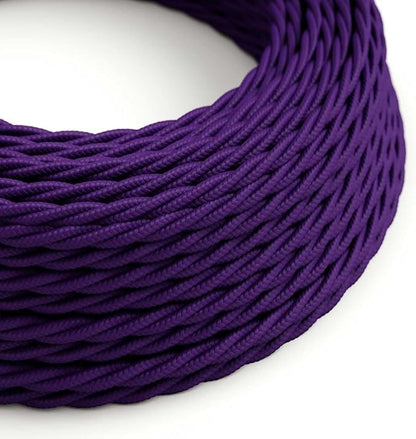 3 Core Twisted Fabric Cable 0.75mm – 5 m & 10 m - Purple, 10 m