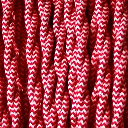 3 Core Twisted Fabric Cable 0.75mm – 5 m & 10 m - Red & White, 10 m