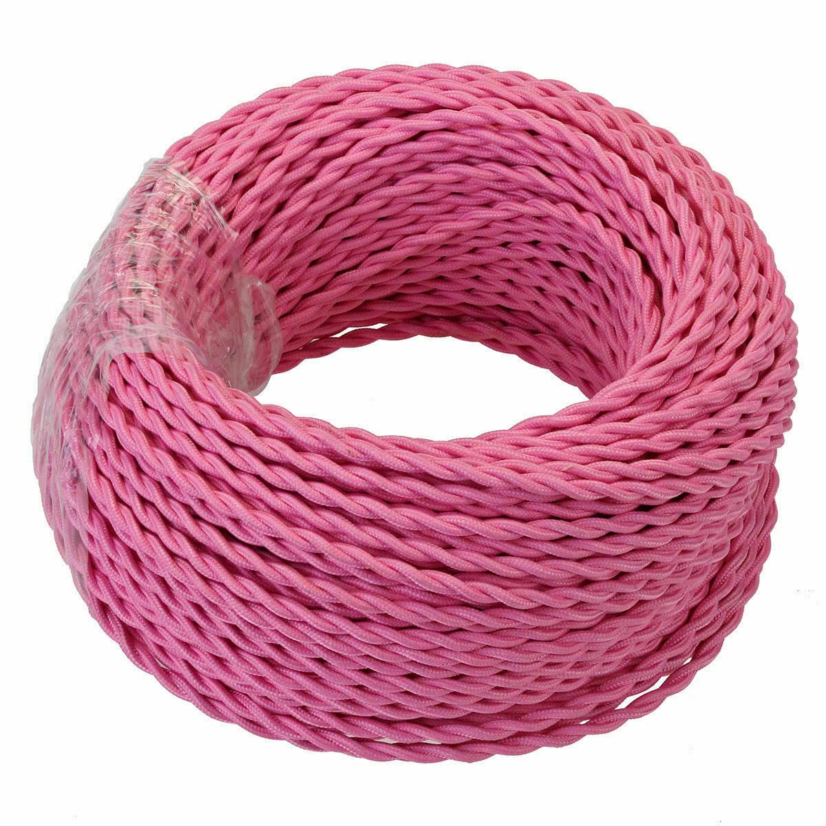 3 Core Twisted Fabric Cable 0.75mm – 5 m & 10 m - Rose Pink, 5 m