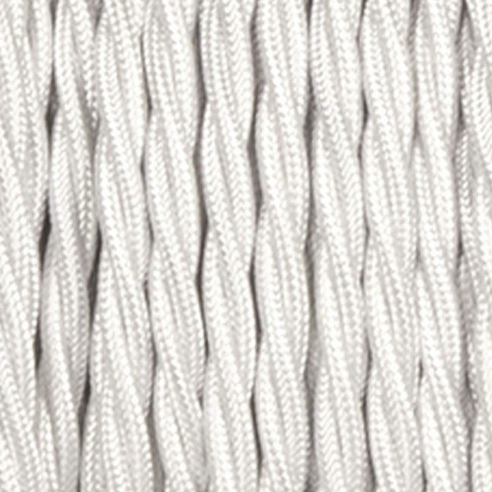 3 Core Twisted Fabric Cable 0.75mm – 5 m & 10 m - White, 5 m