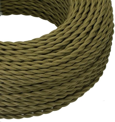 3 Core Twisted Fabric Cable 0.75mm – 5 m & 10 m - Army Green, 5 m