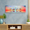 Three-Panel Canvas Wall Clock – 3 x 38 cm, Flamingos, Animals or Winter Scenes