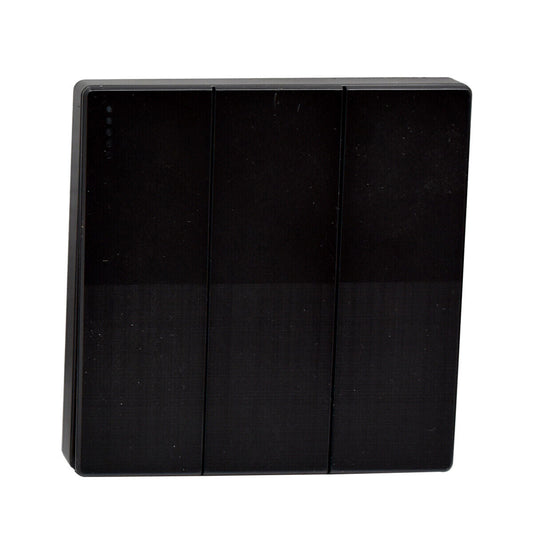 3 Gang Screwless Wall Light Switch Black - photo 2