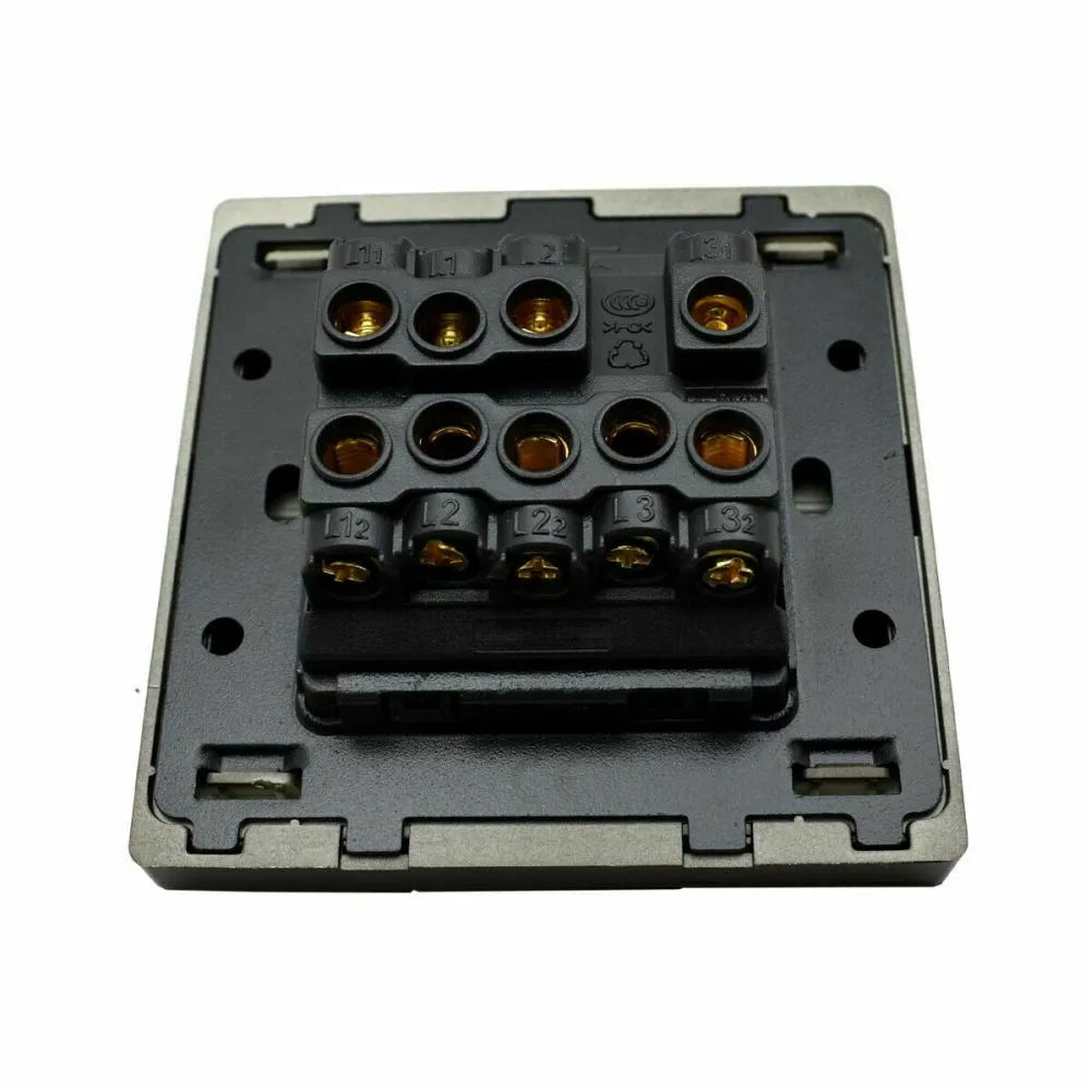 3 Gang Screwless Wall Light Switch Black - photo 5