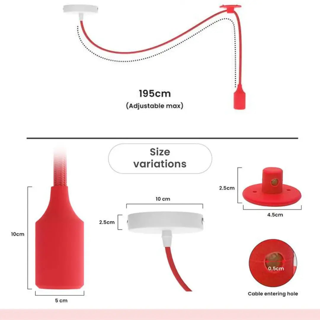 3-Light Silicone Pendant – Multi-Colour or Black, E27 - photo 2