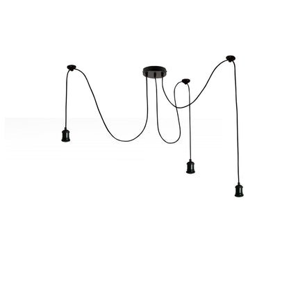 3-Light Silicone Pendant – Multi-Colour or Black, E27 - Silicone E27, Black, All Black
