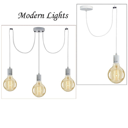 White 3-Light Spider Pendant – Swag Hooks or Diamond Cages, E27 - photo 4