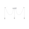 White 3-Light Spider Pendant – Swag Hooks or Diamond Cages, E27 - White, Swag Spider, 2 Ceiling Hooks, Without Bulb