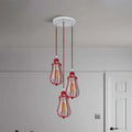 3-Light Cage Cluster Pendant – Red Balloon or Black Bar