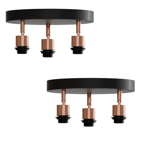 3-Light Flush Ceiling Light – Adjustable E27 Holders, 8 Finishes - photo 21