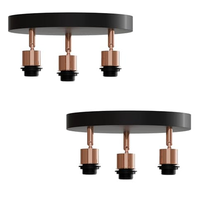 3-Light Flush Ceiling Light – Adjustable E27 Holders, 8 Finishes - photo 21