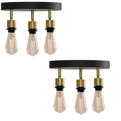 3-Light Flush Ceiling Light – Adjustable E27 Holders, 8 Finishes - photo 23