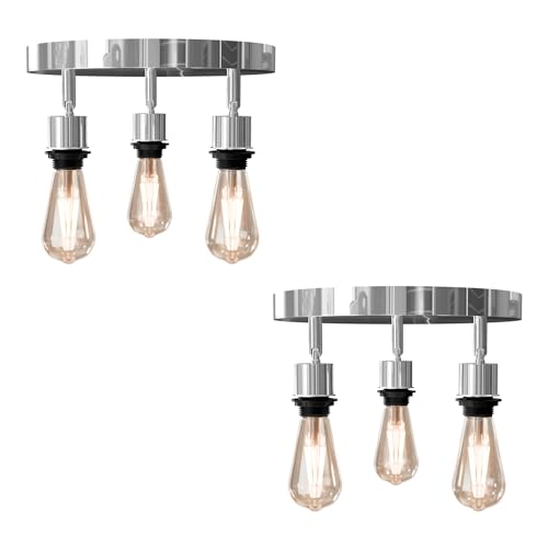 3-Light Flush Ceiling Light – Adjustable E27 Holders, 8 Finishes - photo 15