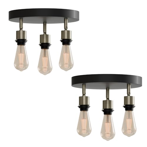 3-Light Flush Ceiling Light – Adjustable E27 Holders, 8 Finishes - photo 16