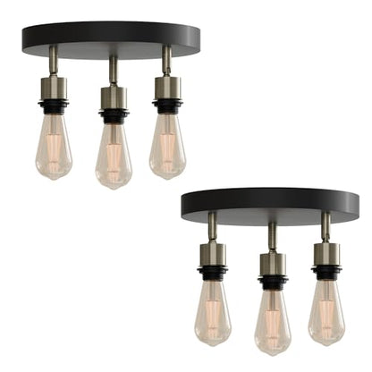 3-Light Flush Ceiling Light – Adjustable E27 Holders, 8 Finishes - photo 16