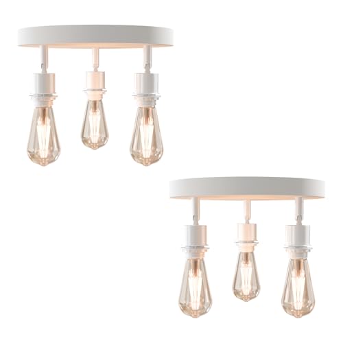 3-Light Flush Ceiling Light – Adjustable E27 Holders, 8 Finishes - photo 18