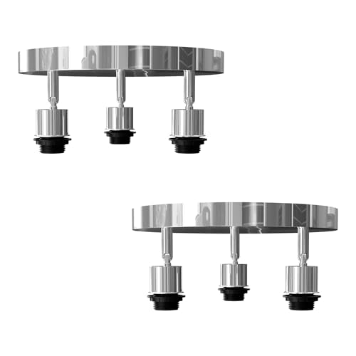 3-Light Flush Ceiling Light – Adjustable E27 Holders, 8 Finishes - photo 19