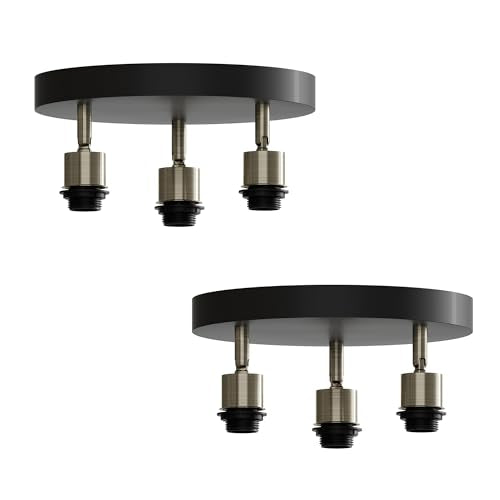3-Light Flush Ceiling Light – Adjustable E27 Holders, 8 Finishes - photo 20