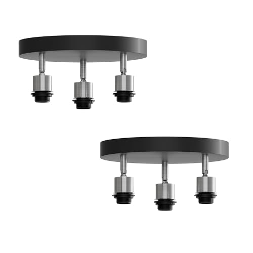 3-Light Flush Ceiling Light – Adjustable E27 Holders, 8 Finishes - photo 13
