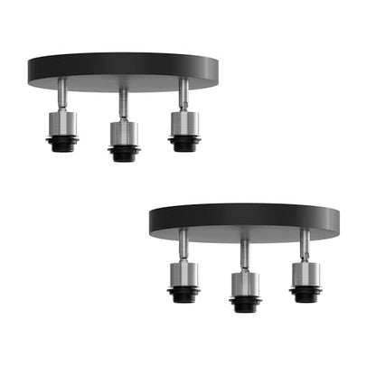 3-Light Flush Ceiling Light – Adjustable E27 Holders, 8 Finishes - photo 13