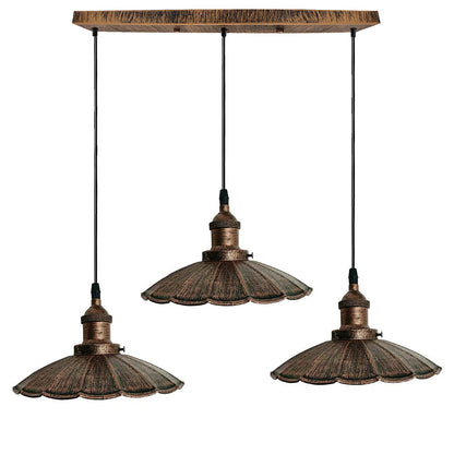 3-Light Pendant Cluster – Cone, Dome or Scalloped Shades, Plate or Bar - photo 46