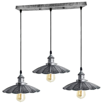 3-Light Pendant Cluster – Cone, Dome or Scalloped Shades, Plate or Bar - photo 34