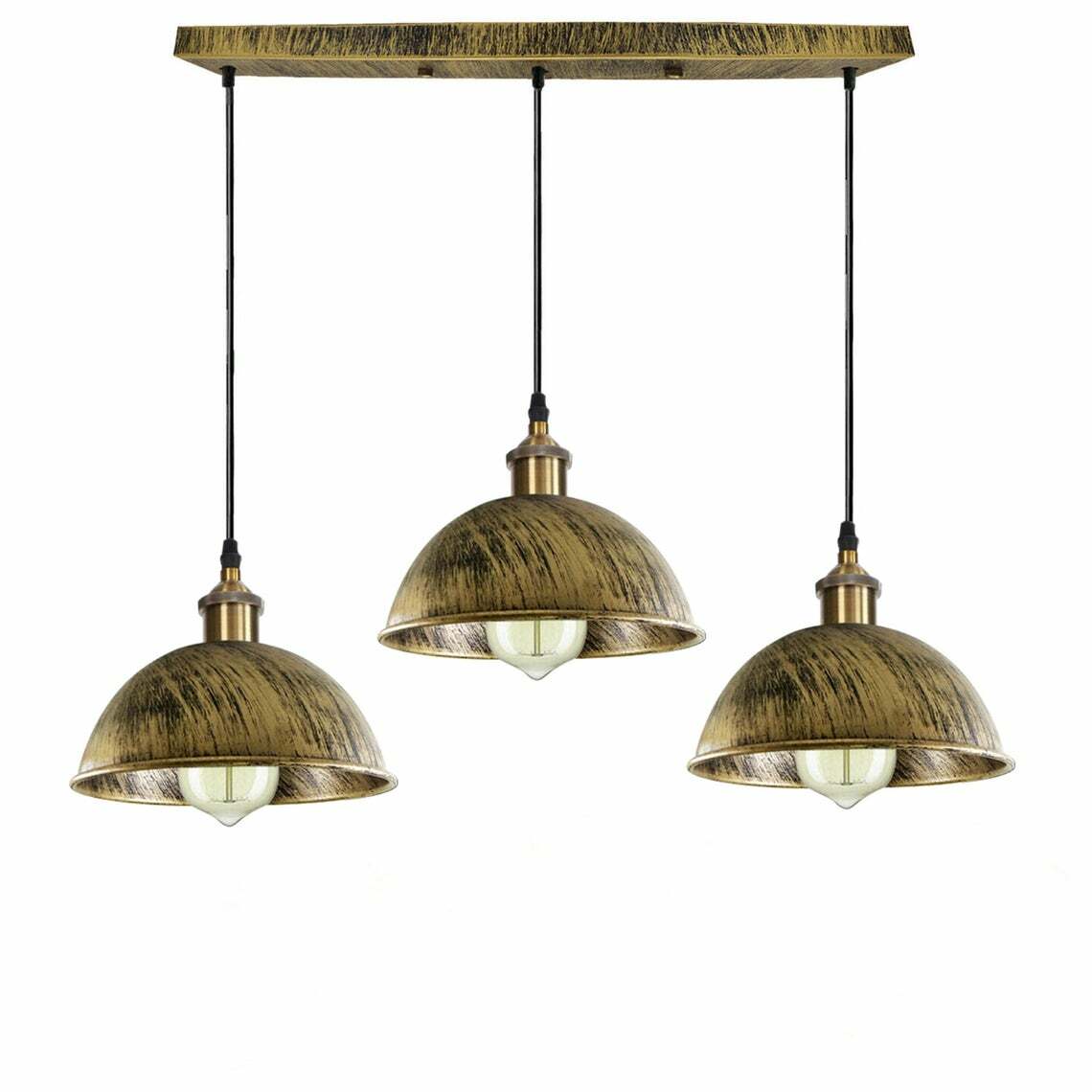 3-Light Pendant Cluster – Cone, Dome or Scalloped Shades, Plate or Bar - photo 60