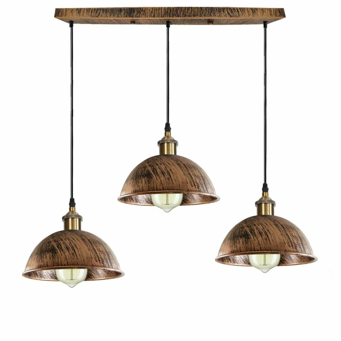 3-Light Pendant Cluster – Cone, Dome or Scalloped Shades, Plate or Bar - photo 55