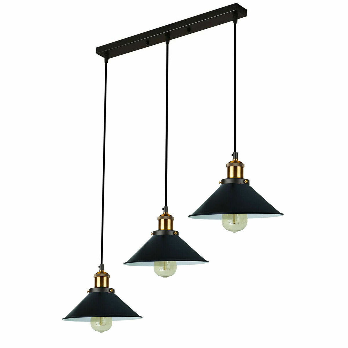 3-Light Pendant Cluster – Cone, Dome or Scalloped Shades, Plate or Bar - photo 62