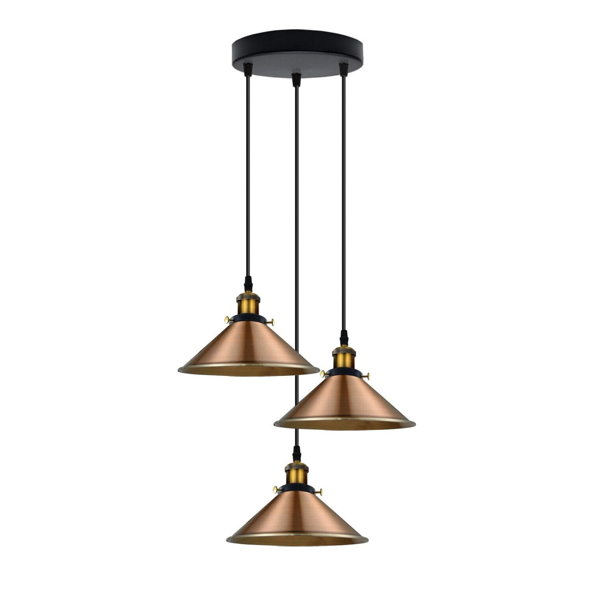 3-Light Pendant Cluster – Cone, Dome or Scalloped Shades, Plate or Bar - photo 32
