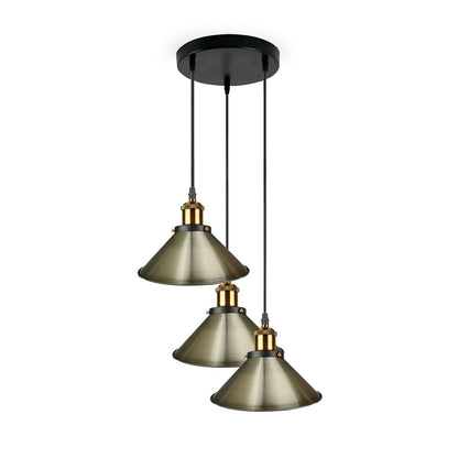 3-Light Pendant Cluster – Cone, Dome or Scalloped Shades, Plate or Bar - photo 31