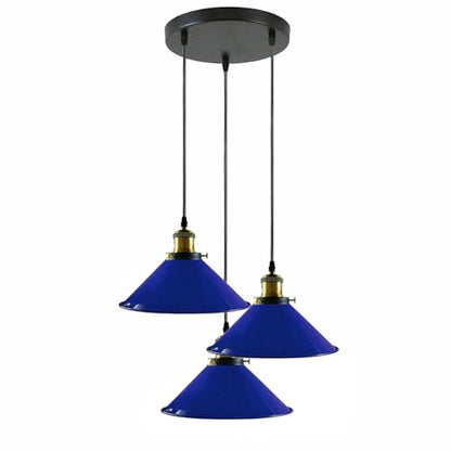 3-Light Pendant Cluster – Cone, Dome or Scalloped Shades, Plate or Bar - photo 28