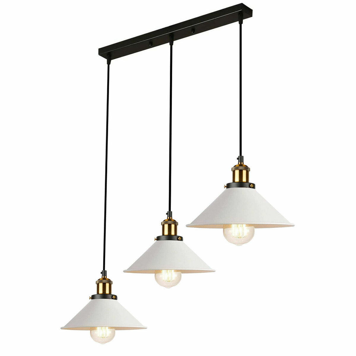 3-Light Pendant Cluster – Cone, Dome or Scalloped Shades, Plate or Bar - photo 61