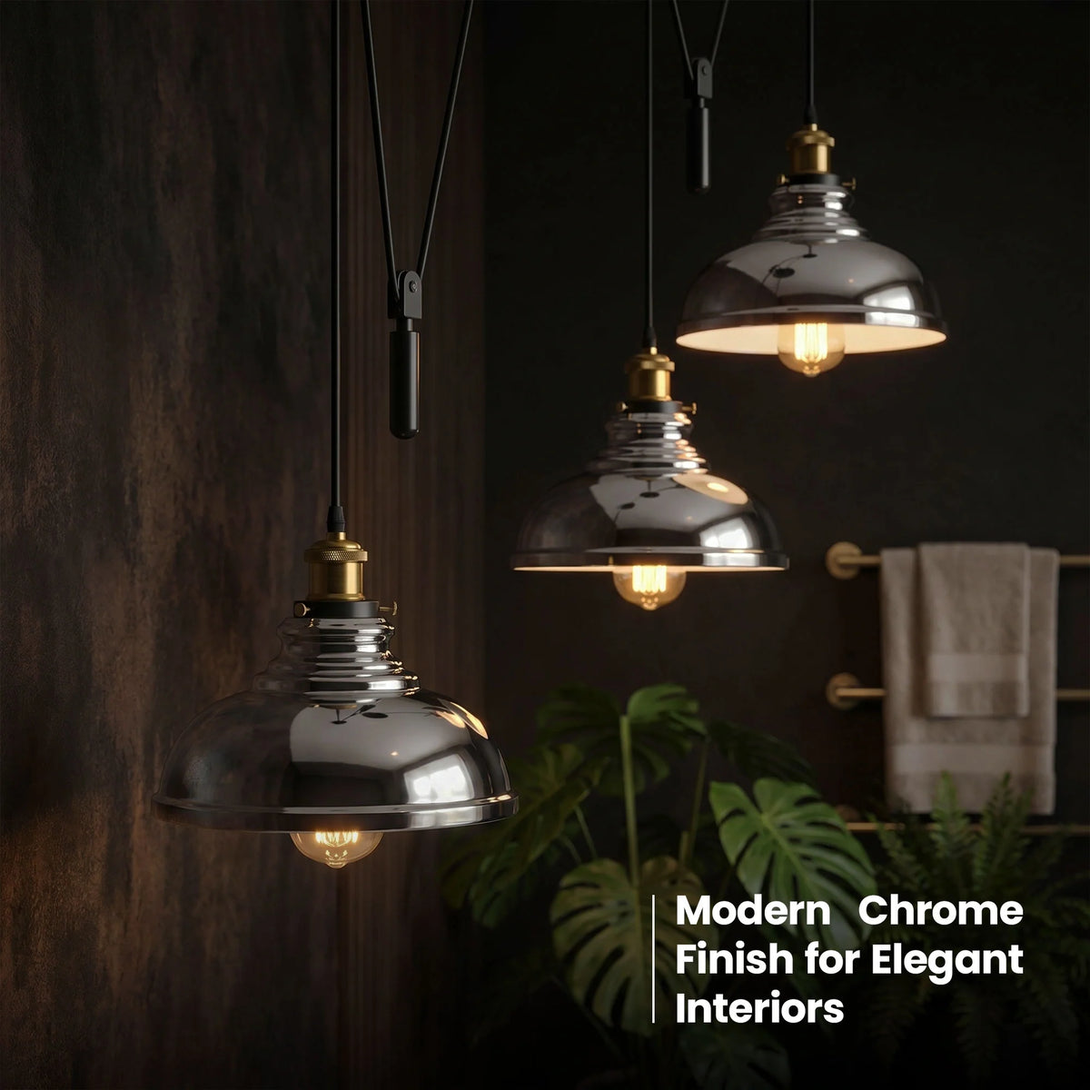 3 Light Pendant – Rise & Fall Pulley or Spider Style, 30+ Shades - photo 7