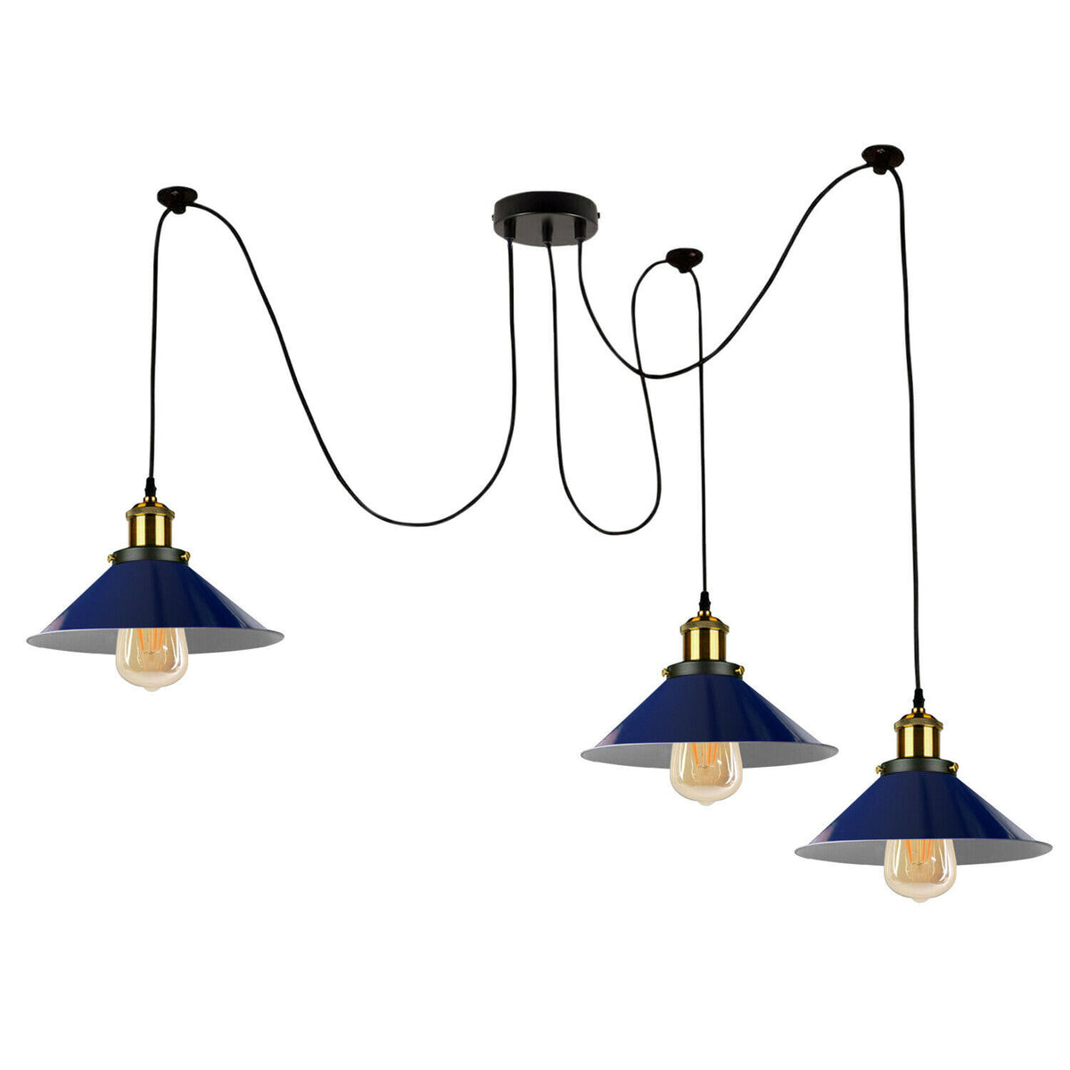 3 Light Pendant – Rise & Fall Pulley or Spider Style, 30+ Shades - photo 20