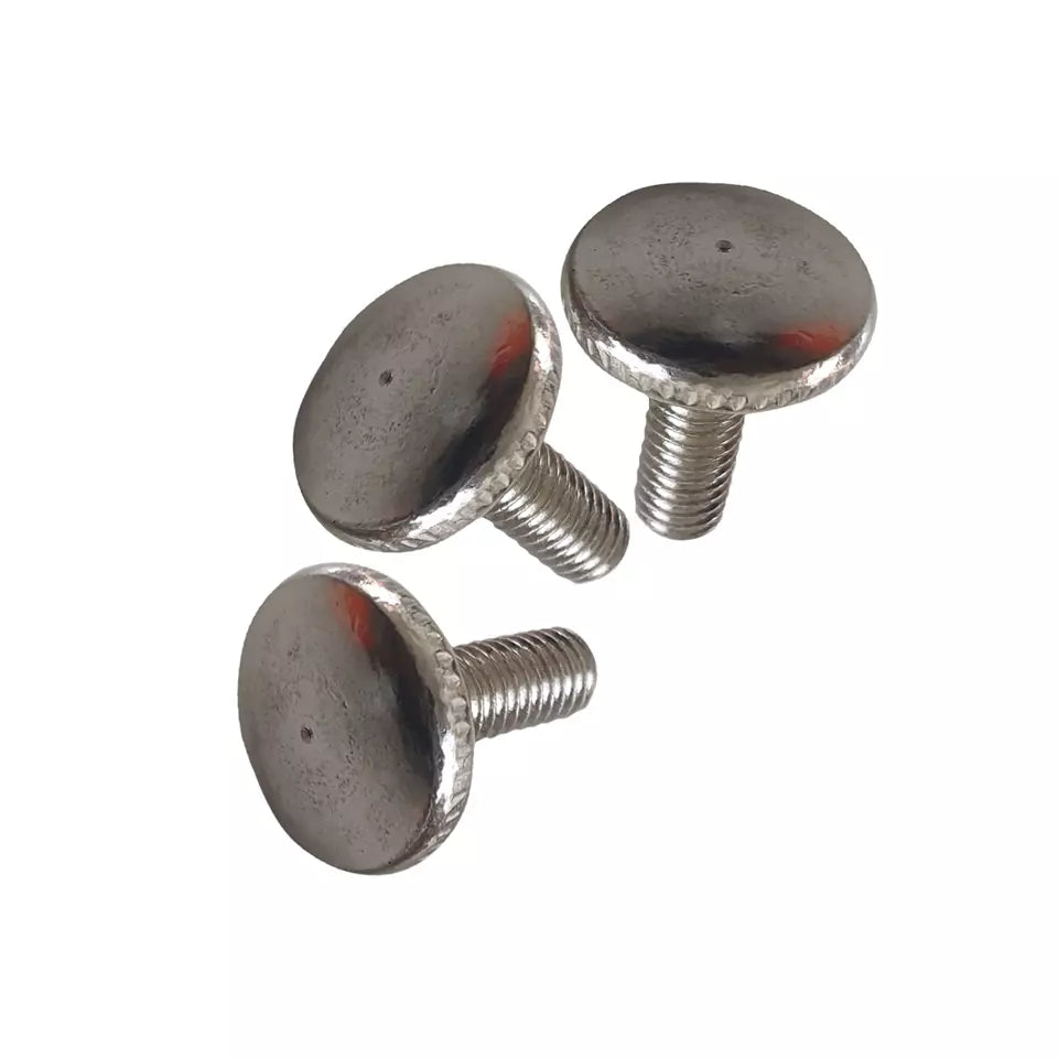 M4 Knurled Thumb Screws for Lamp Shade Rings, Pack of 3 – 4 Finishes - Satin Nickel