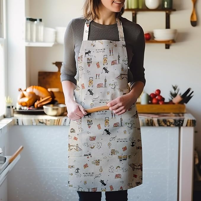 Cotton Bib Aprons, Pack of 3 – Mixed Prints or Stripes, Long Ties - photo 4