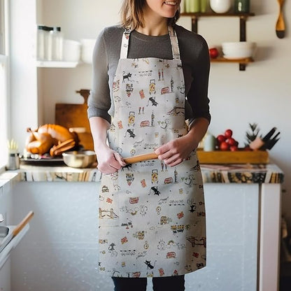 Cotton Bib Aprons, Pack of 3 – Mixed Prints or Stripes, Long Ties - photo 4