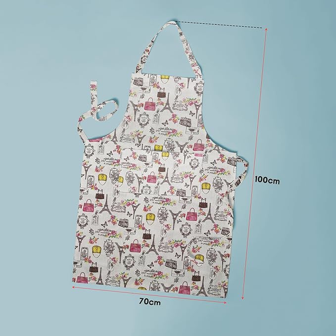 Cotton Bib Aprons, Pack of 3 – Mixed Prints or Stripes, Long Ties - photo 5